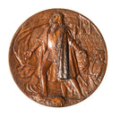 rare oversized augustus saint-gaudens-designed cast bronze 1893 columbian exposition presentation medal issued to lou hintze