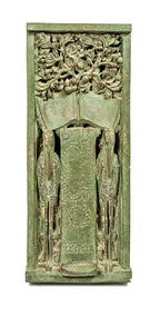 faithfully recreated intact 1979 frank lloyd wright home and studio cast plaster stork panel or plaque