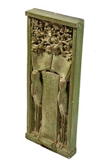 faithfully recreated intact 1979 frank lloyd wright home and studio cast plaster stork panel or plaque