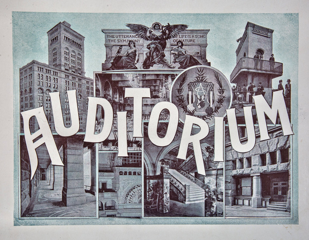 exceptionally rare and original 1889 offical adler and sullivan auditorium building and theater dedication book