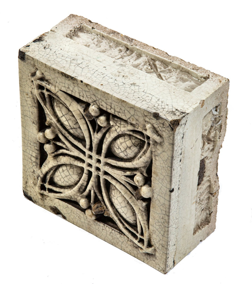 original white glazed terra cotta midland terra cotta "sullivanesque" style terra cotta block