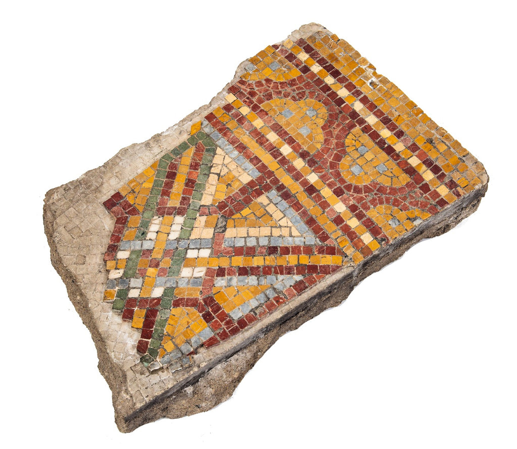 original museum-quality 1892 schiller or garrick building interior staircase landing mosaic fragment