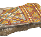 original museum-quality 1892 schiller or garrick building interior staircase landing mosaic fragment