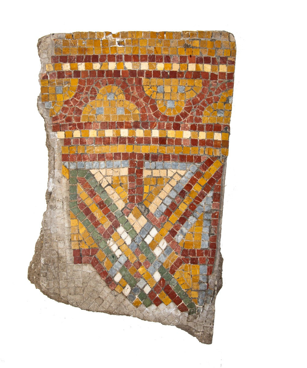 original museum-quality 1892 schiller or garrick building interior staircase landing mosaic fragment