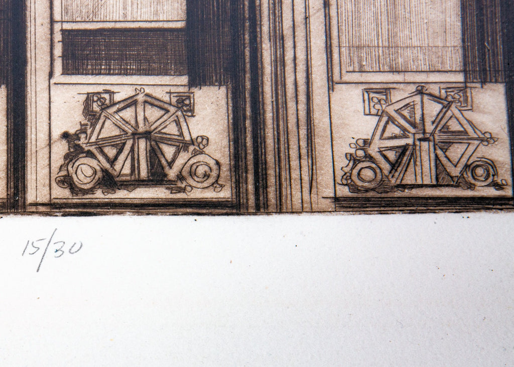 original signed and dated american muralist richard haas 1970 screen print of louis h. sullivan's bayard building facade