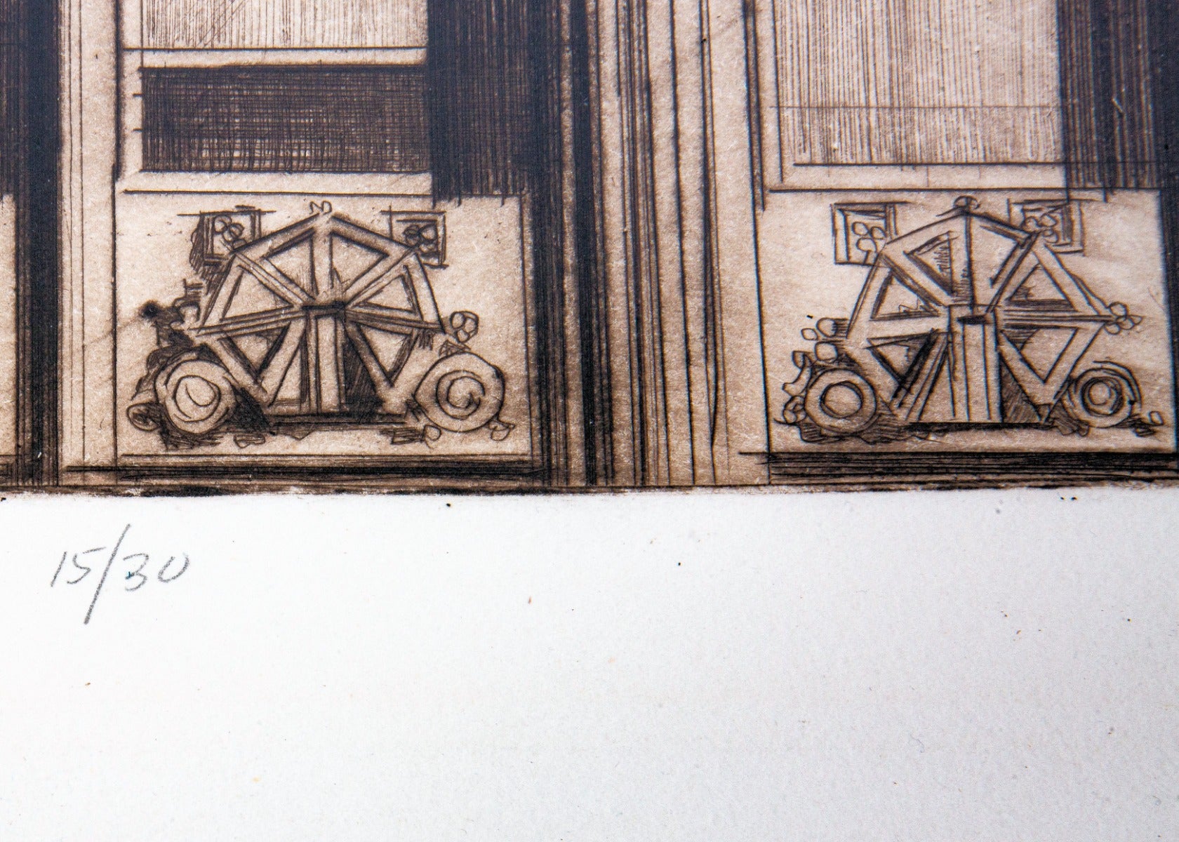 original signed and dated american muralist richard haas 1970 screen print of louis h. sullivan's bayard building facade