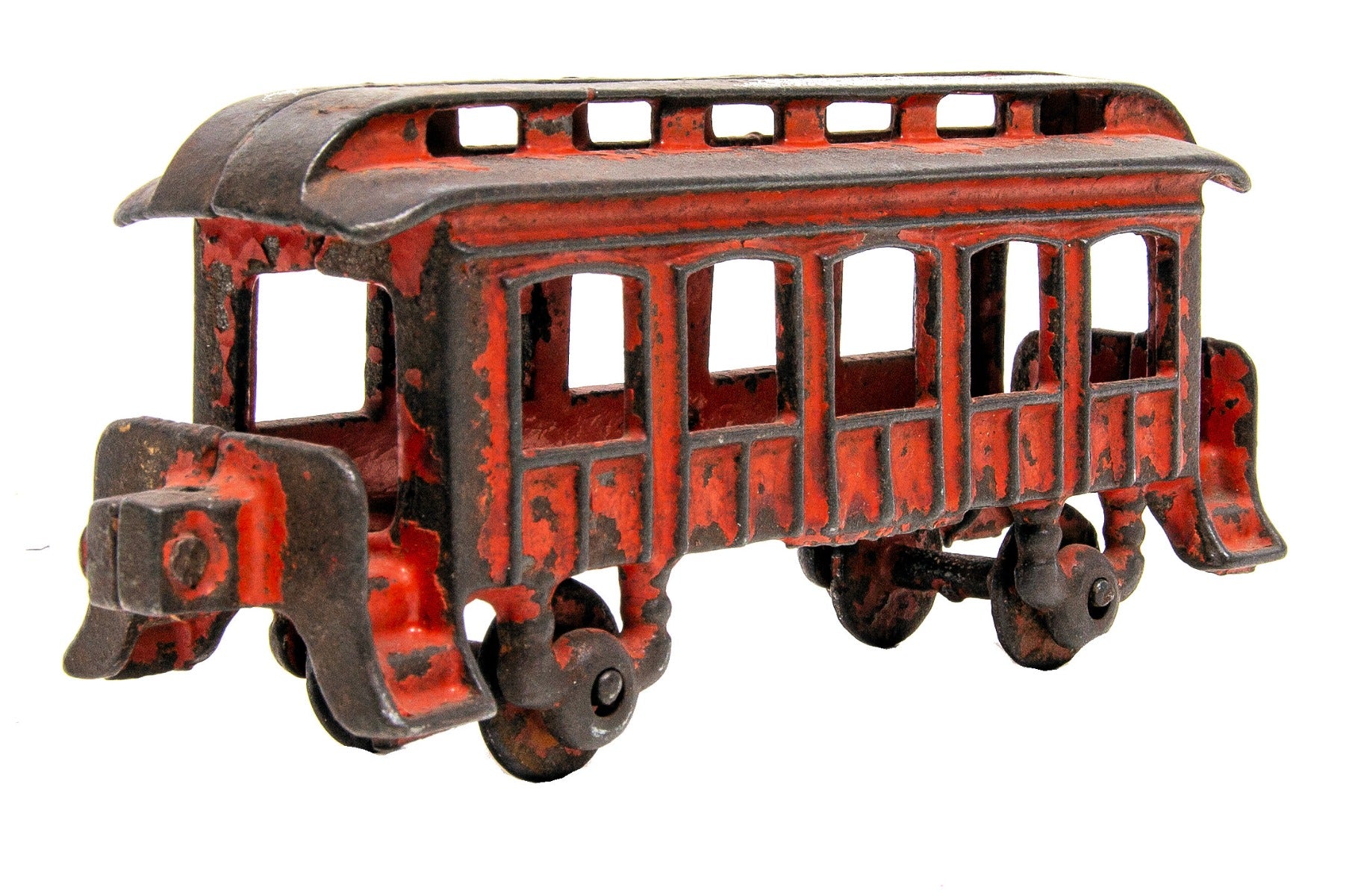 diminutive late 19th or early 20th century chicago pullman train car with original red paint