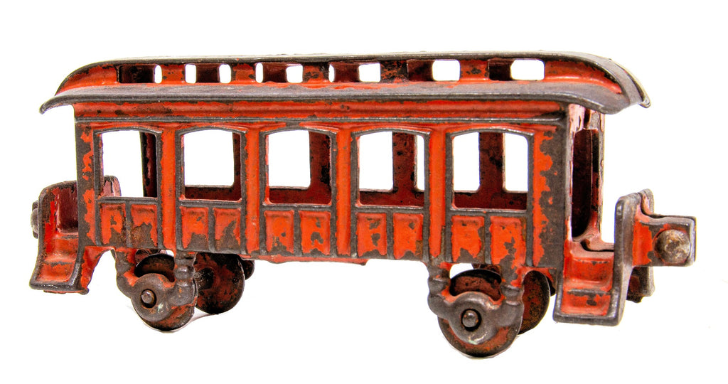 diminutive late 19th or early 20th century chicago pullman train car with original red paint