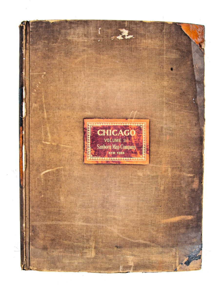 hard to find oversized 1908 hard bound chicago sanborn insurance atlas map volume 18