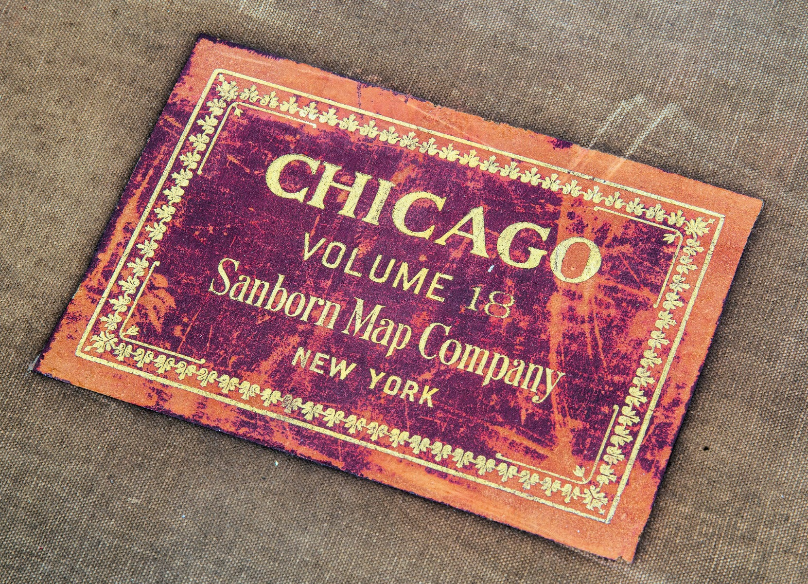 hard to find oversized 1908 hard bound chicago sanborn insurance atlas map volume 18