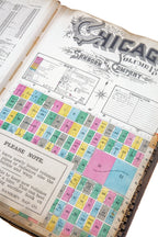 hard to find oversized 1908 hard bound chicago sanborn insurance atlas map volume 18