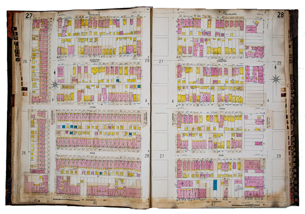 hard to find oversized 1908 hard bound chicago sanborn insurance atlas map volume 18