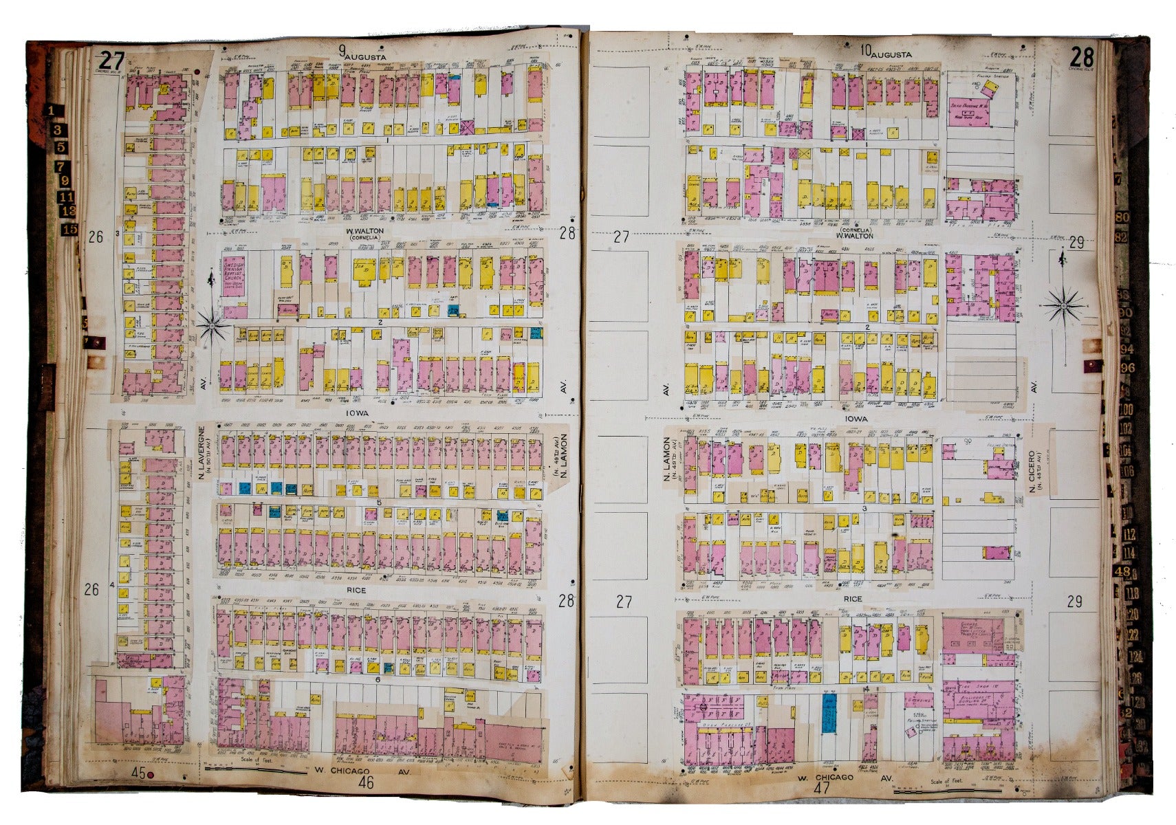 hard to find oversized 1908 hard bound chicago sanborn insurance atlas map volume 18