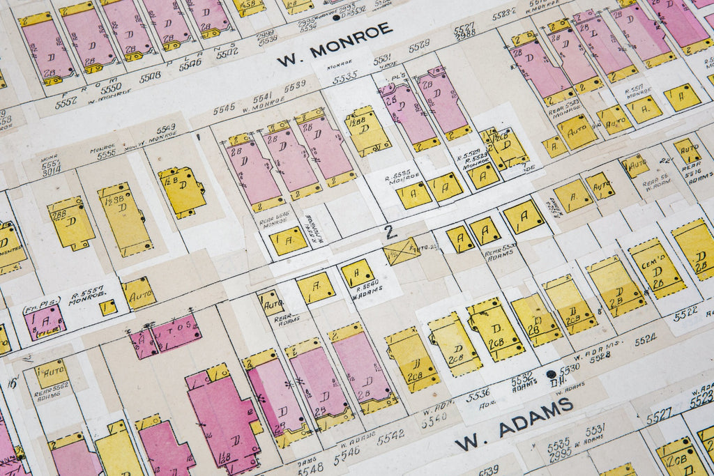 hard to find oversized 1908 hard bound chicago sanborn insurance atlas map volume 18