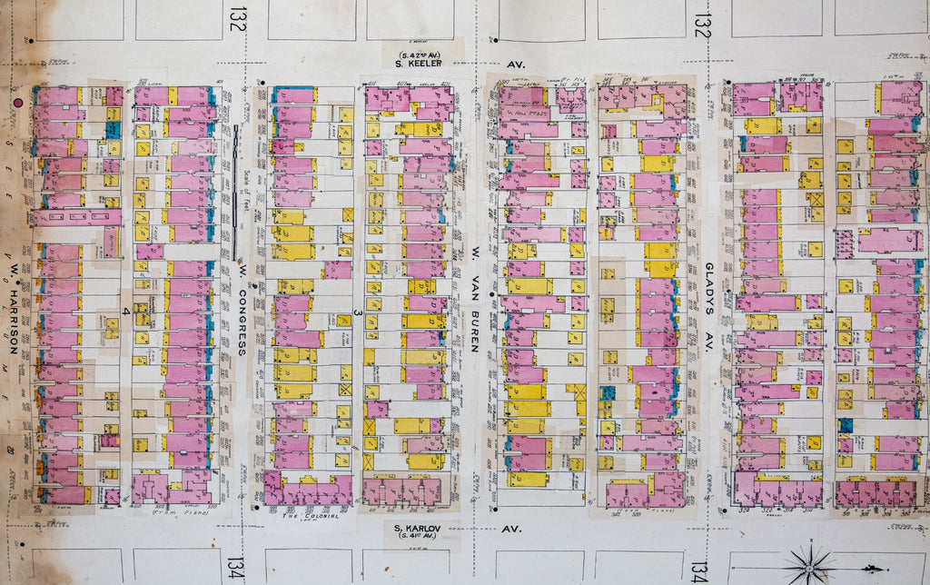 hard to find oversized 1908 hard bound chicago sanborn insurance atlas map volume 18