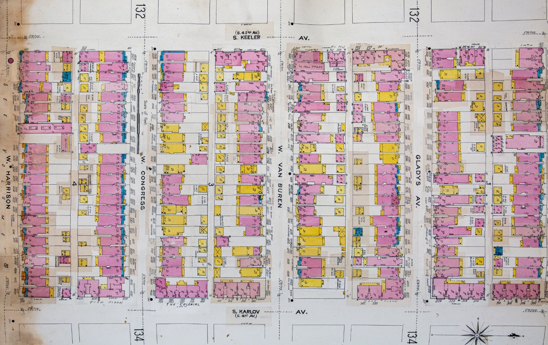 hard to find oversized 1908 hard bound chicago sanborn insurance atlas map volume 18