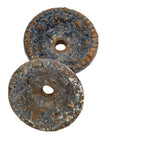 one of two matching early 1880s john edelmann-designed cast iron exterior building tie-rod rosettes