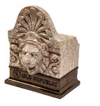 limited edition recast of terra cotta lionhead designed for k.m. vitzthum's bell or old republic building completed in 1924in