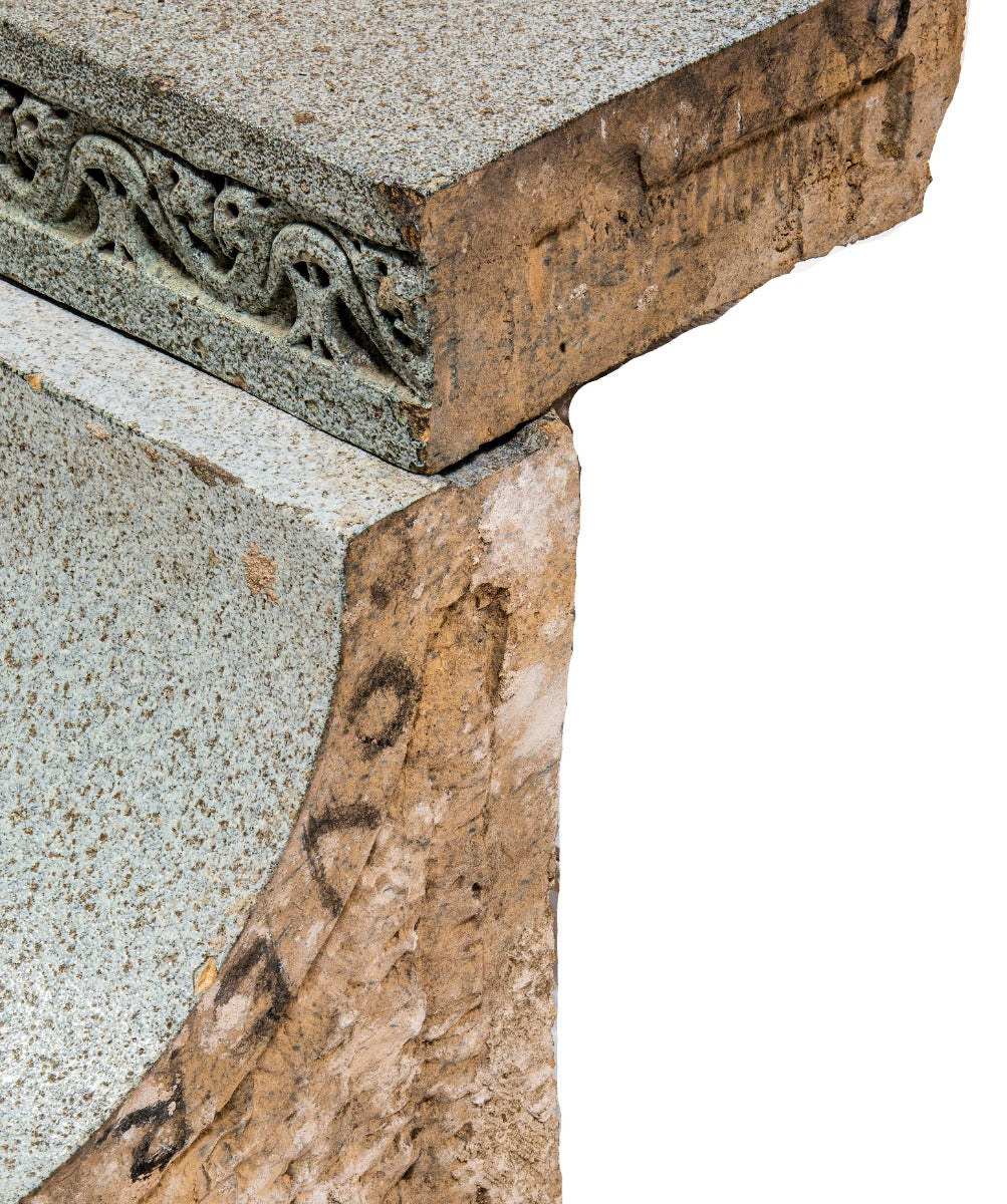 original 1922 spray-glazed louis h. sullivan-designed krause music store terra cotta storefront window surround assemblage