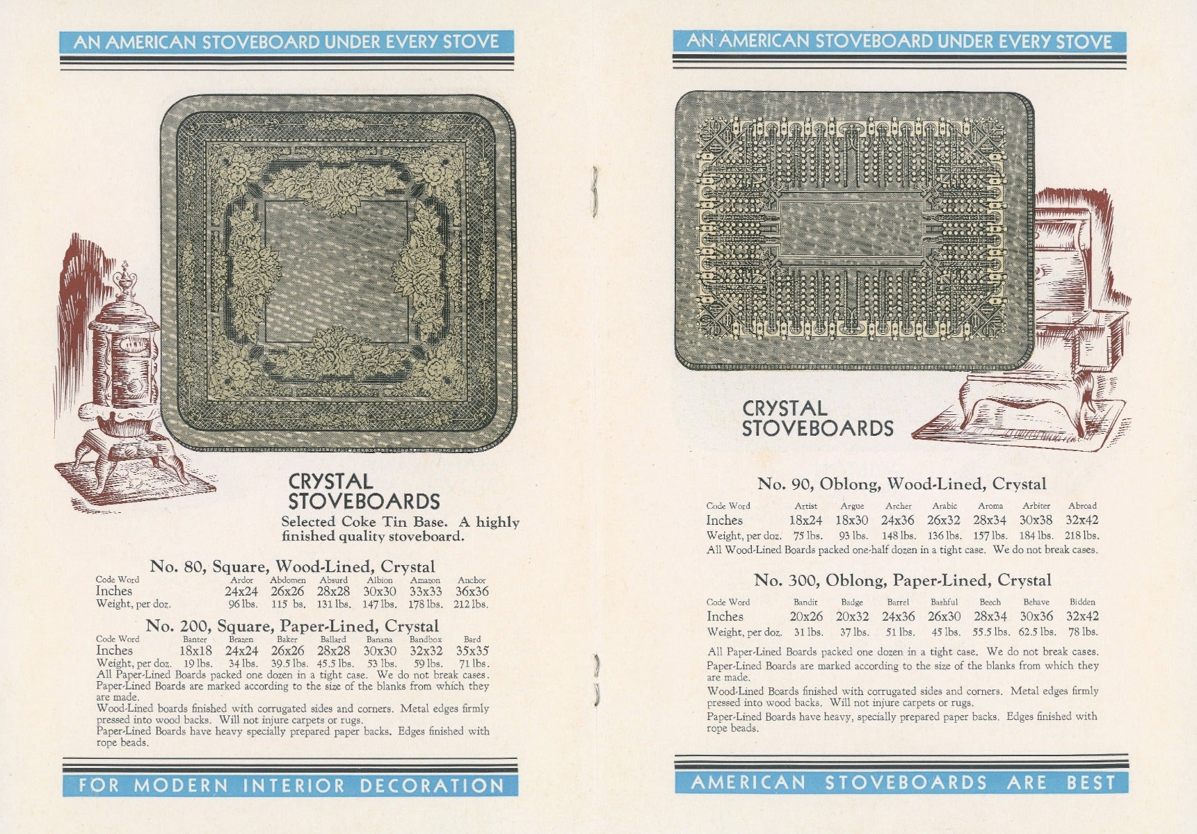 rare original and profusely illustrated color american stoveboard company catalog