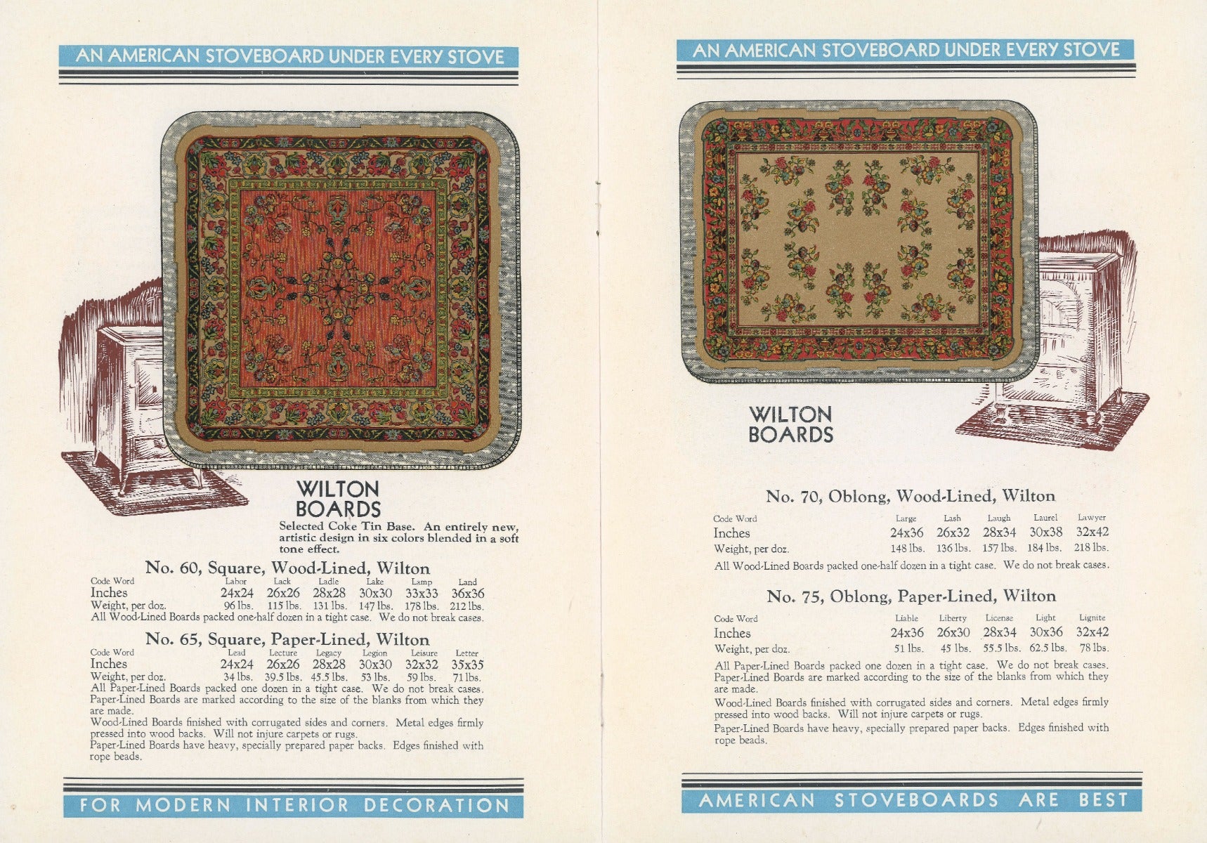 rare original and profusely illustrated color american stoveboard company catalog