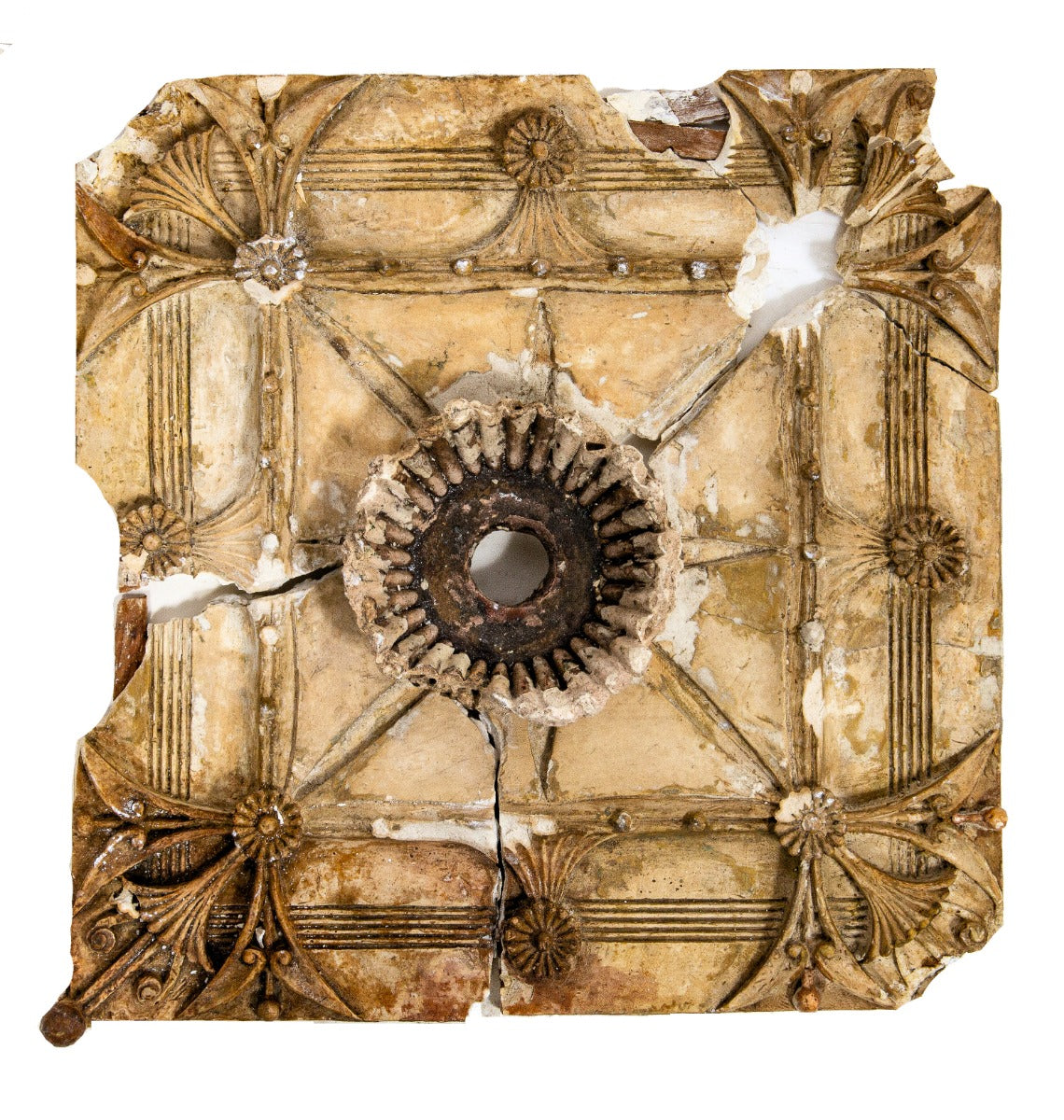 original largely intact louis h. sullivan-designed 1884-85 cast plaster interior ann halsted rowhouse ceiling escutcheon