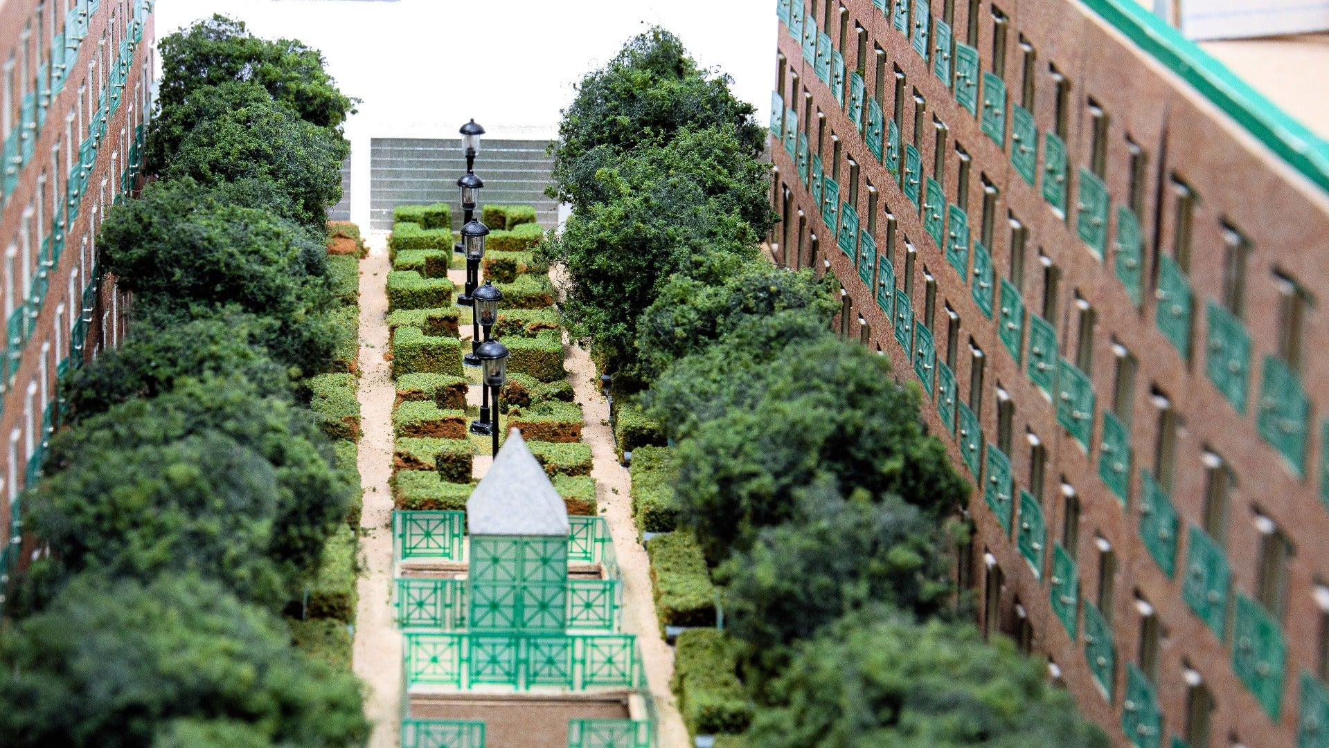 massive original 1980s-1990s stanley tigerman-designed architectrual model with case