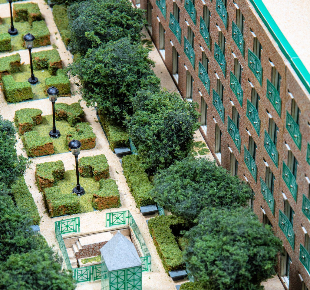 massive original 1980s-1990s stanley tigerman-designed architectrual model with case