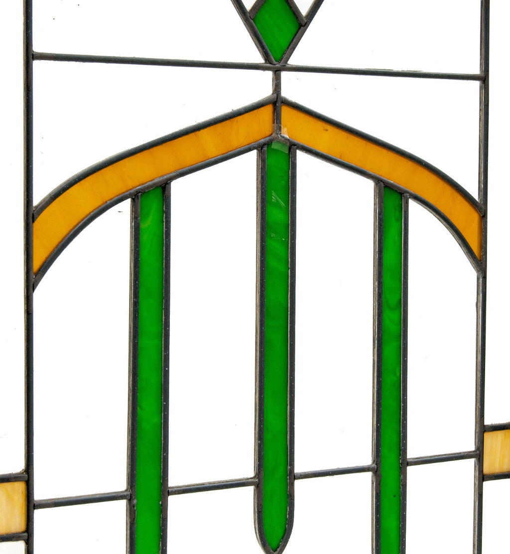 one of several matching original early 20th century salvaged chicago leaded art glass windows with intact wood sash frames