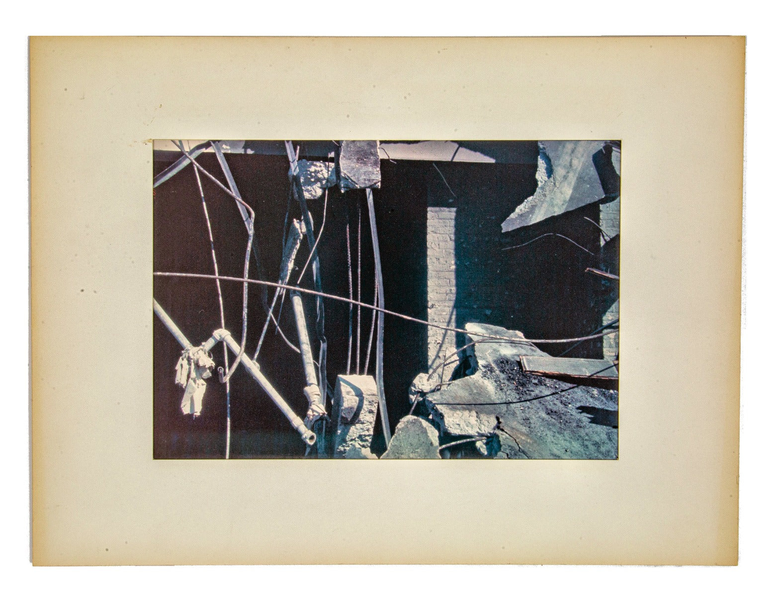 original signed and matted howard dearstyne photographic print of 1950s south side chicago demolition site