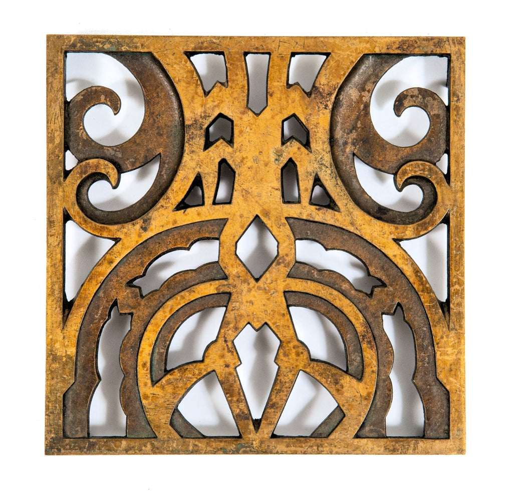 diminutive historically important cast bronze loan & robertson new york city chanin building elevator grille