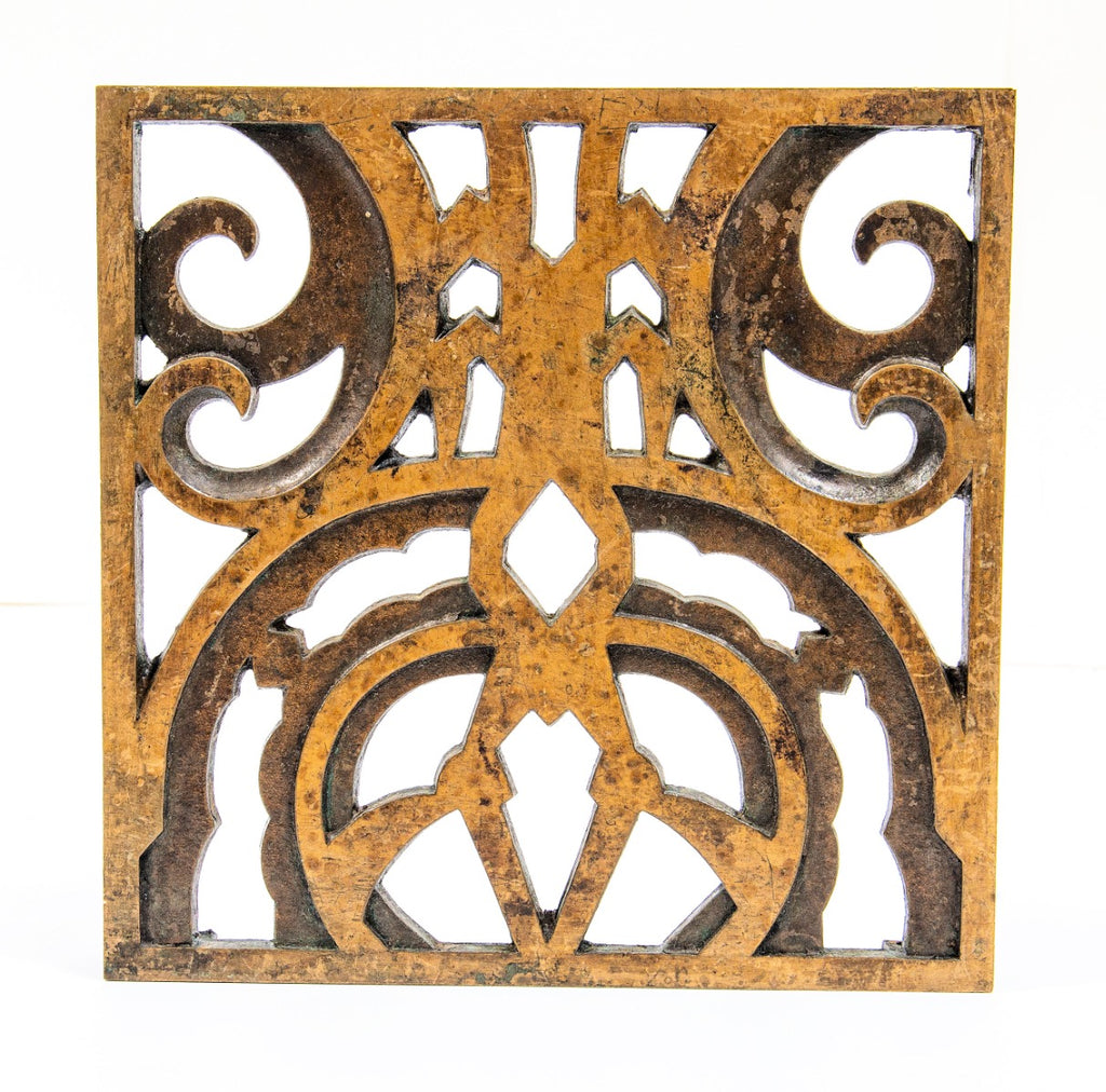 diminutive historically important cast bronze loan & robertson new york city chanin building elevator grille