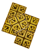 five matching 6 x 6 19th century anglo-japanese style american victorian-era fireplace tiles