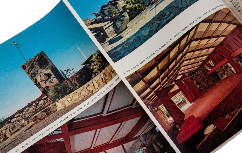 one of two hard to find original 1959 forum magazines on frank lloyd wright's work