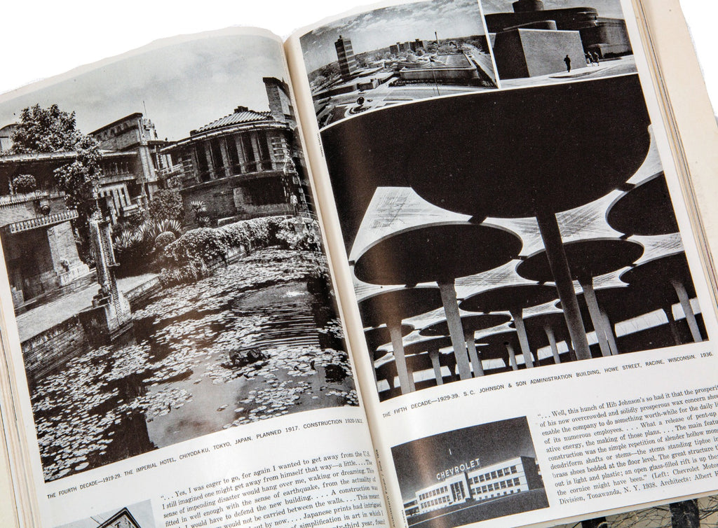 one of two hard to find original 1959 forum magazines on frank lloyd wright's work