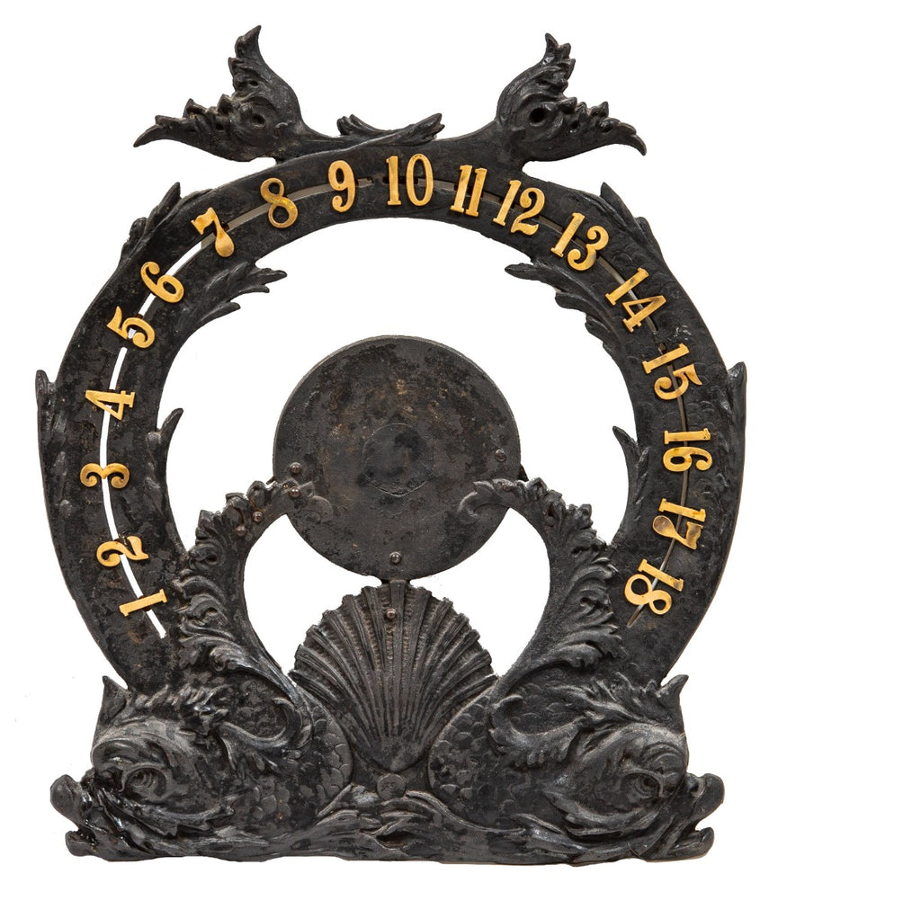 museum-quality 1896 charles atwood or peter weber-designed interior fisher building elevator floor indicator with original bronze numbers