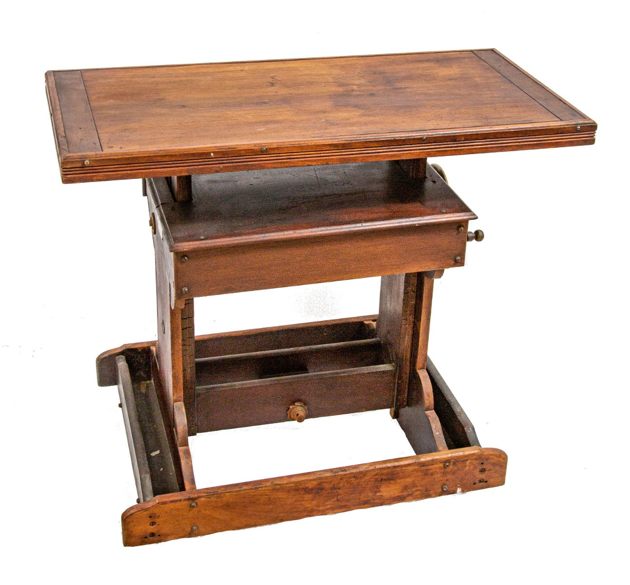 original early 20th century fully adjustable century camera company salvaged chicago studio view camera stand with casters