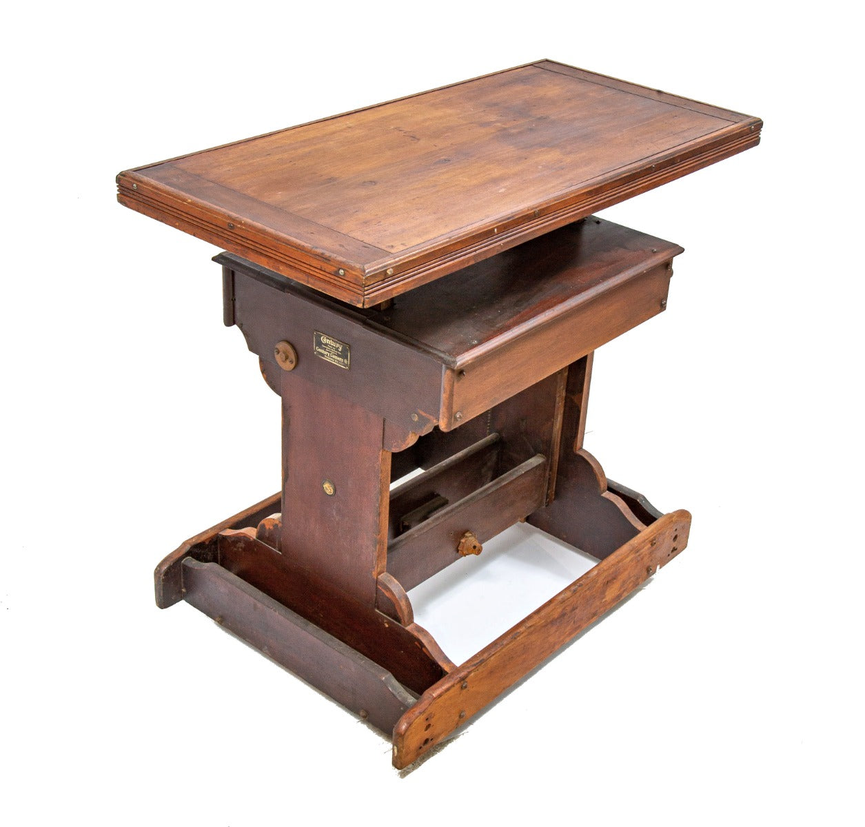 original early 20th century fully adjustable century camera company salvaged chicago studio view camera stand with casters