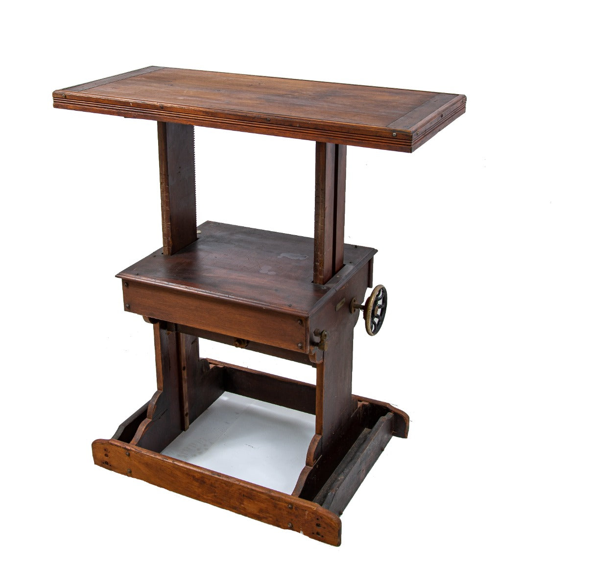 original early 20th century fully adjustable century camera company salvaged chicago studio view camera stand with casters