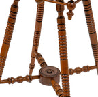 19th century salvaged chicago office building varnished oak wood occasional table with finely turned legs