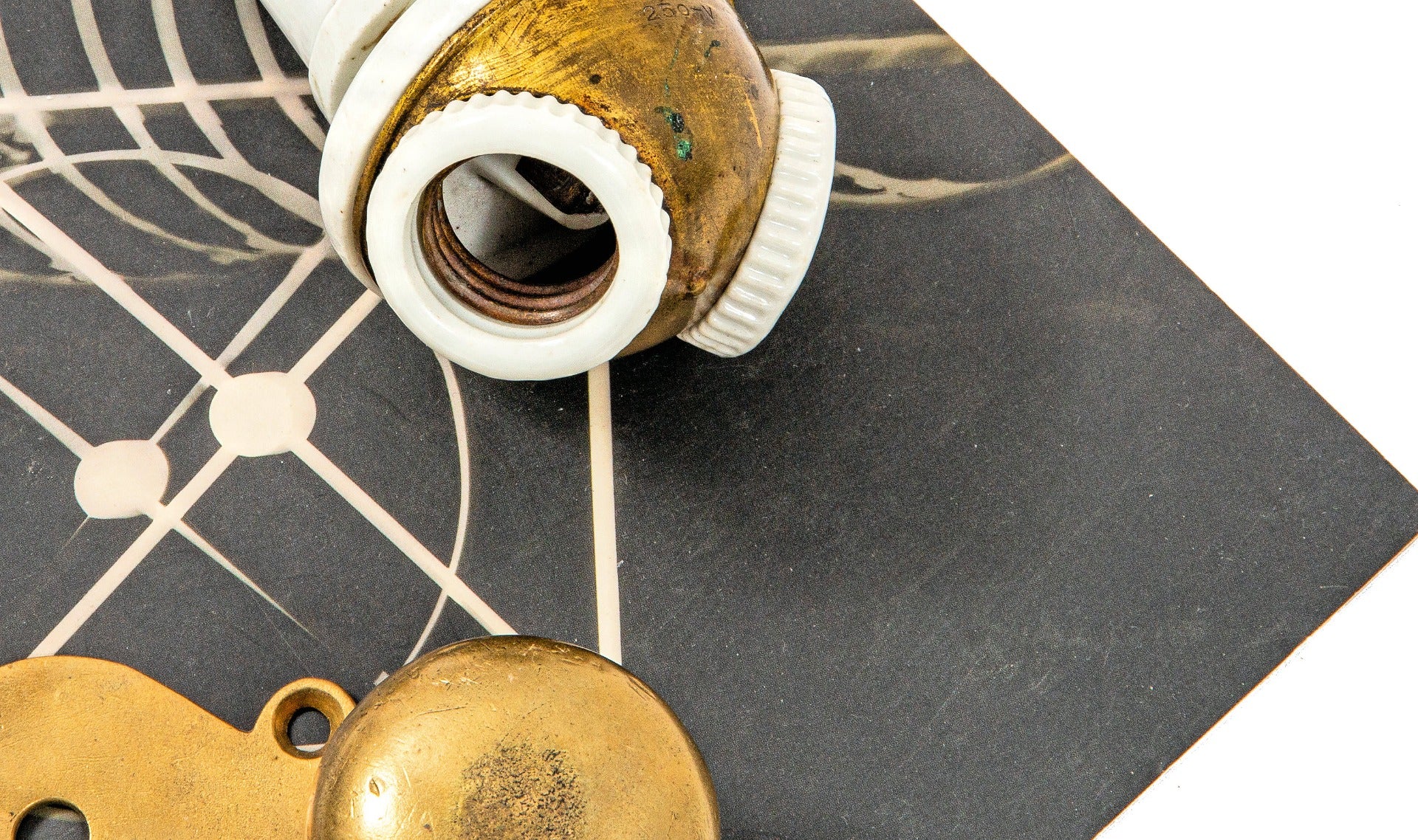 19th century crane brothers factory building ceiling or wall-mount faries wood and cast iron ball joint ceiling pendant light cap