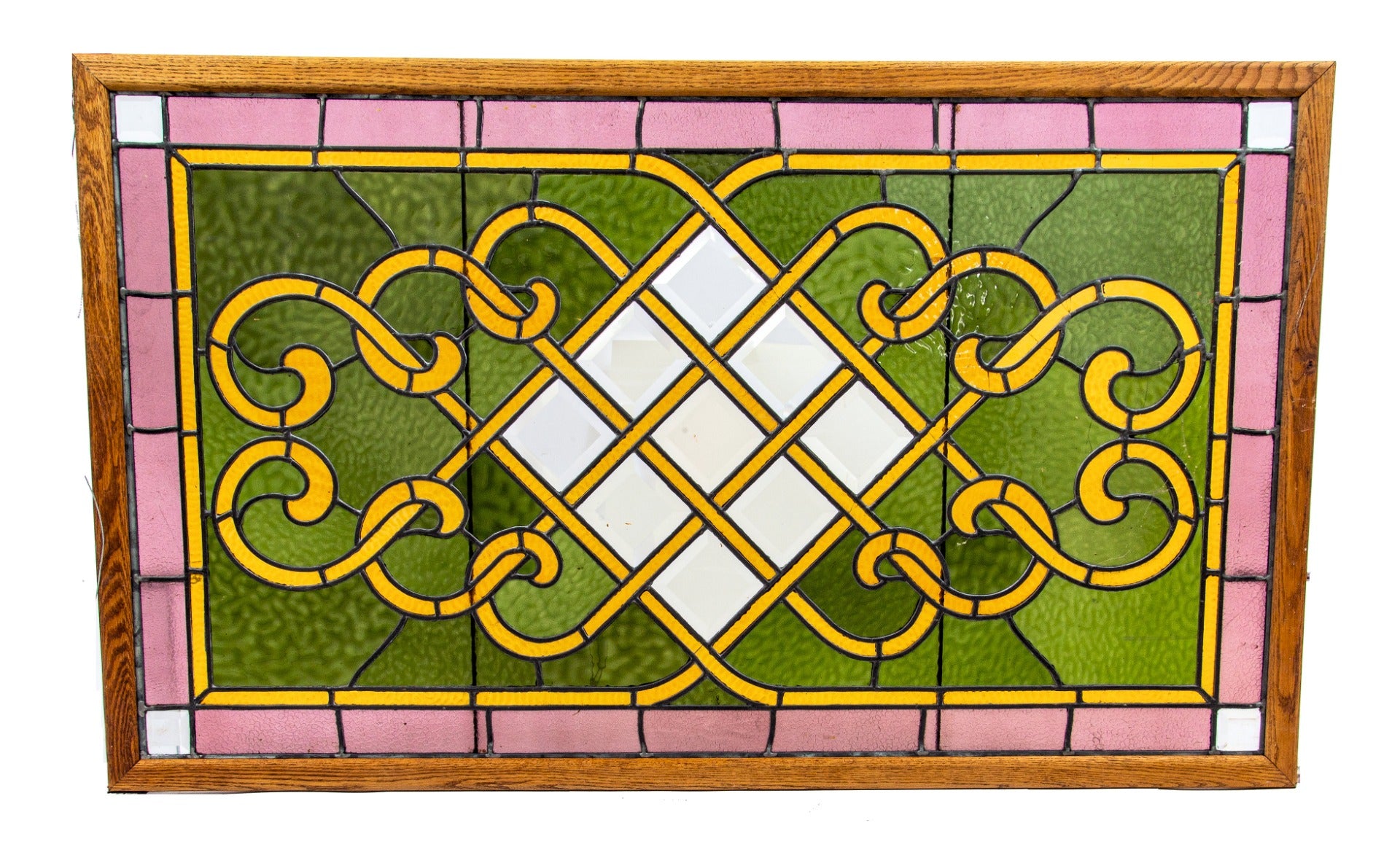 original 1890s salvaged chicago mansion oversized foster & munger company richly colored stained and beveled glass window