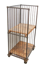 one of two original early 20th century american antique industrial bindery cart with intact solid maple wood shelves or tiers and bassick swivel casters