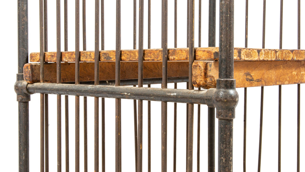 one of two original early 20th century american antique industrial bindery cart with intact solid maple wood shelves or tiers and bassick swivel casters