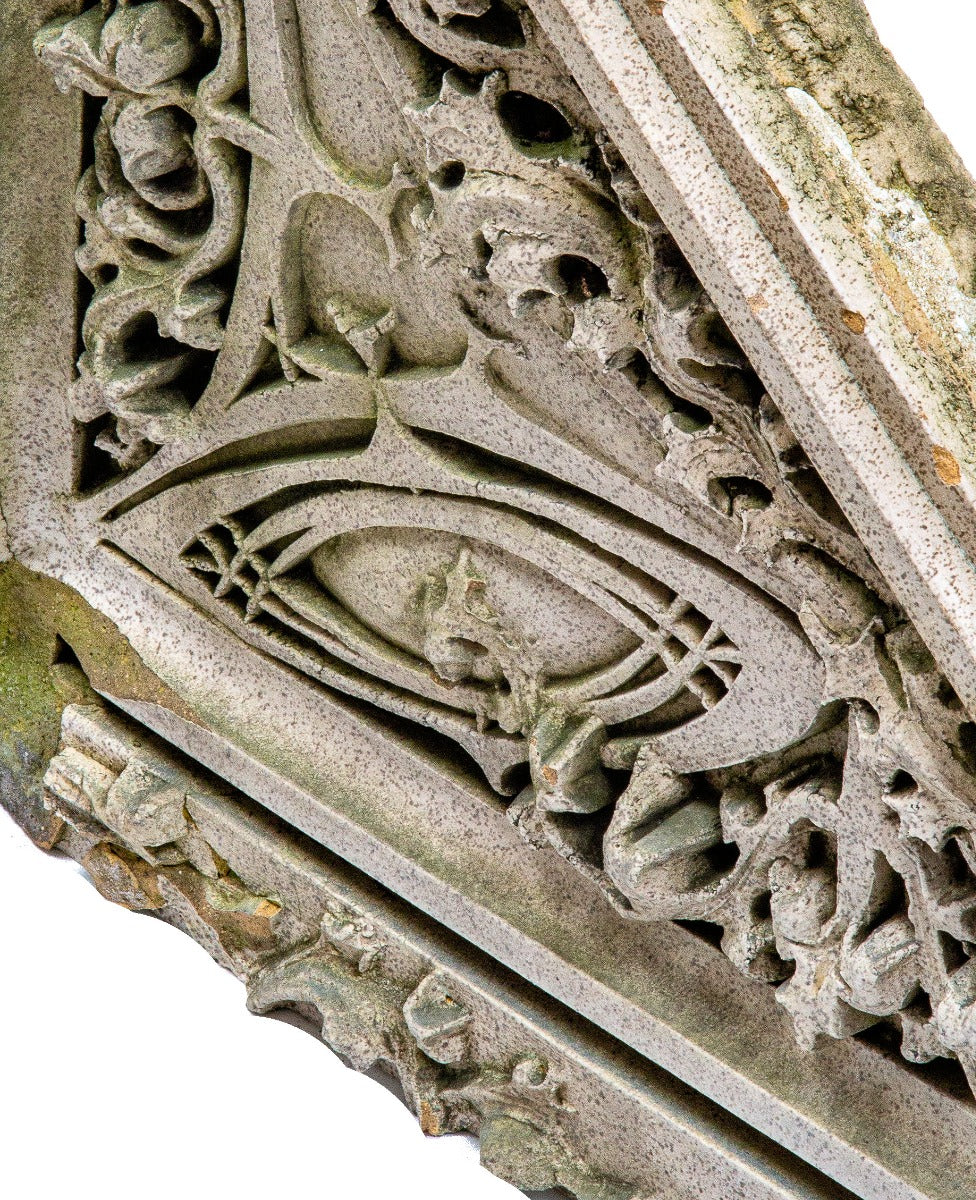 museum-quality original sullivanesque soffit bay panel salvaged from harry bergen wheelock's western methodist book concern building (1899).