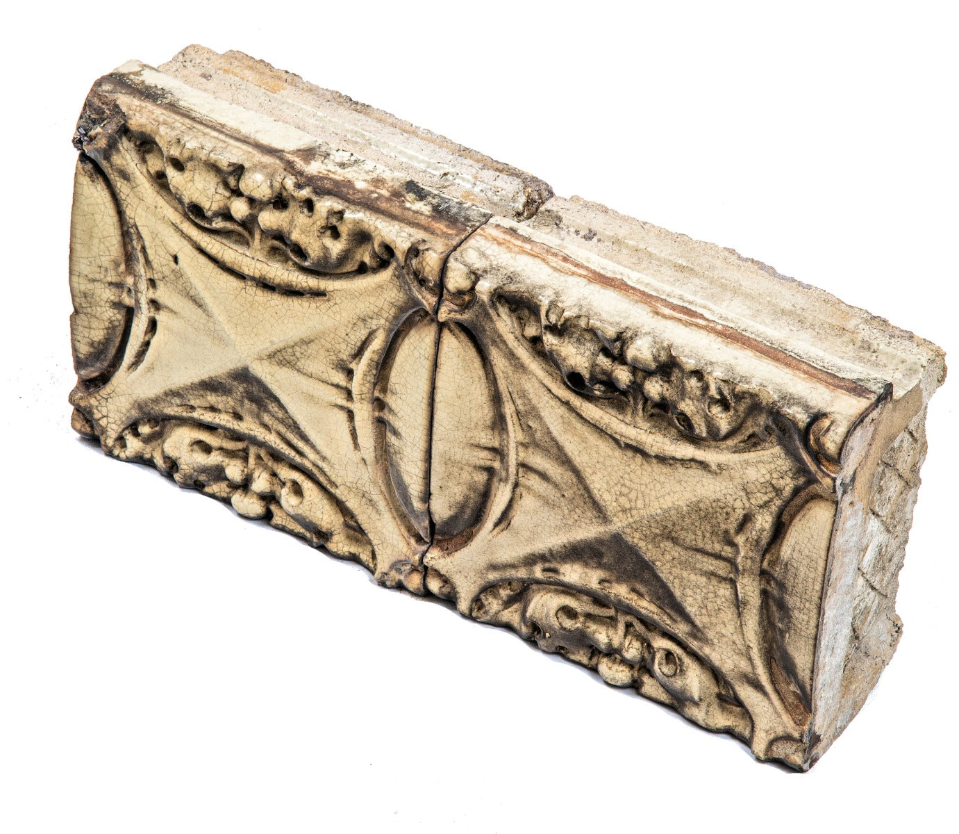 original rissman & hirschfeld-designed 1923 white glazed terra cotta sullivanesque ornament salvaged from the lincoln-montana building