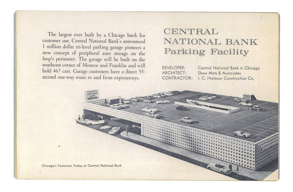 "skyline '70" staplebound booklet presented by central national bank in chicago