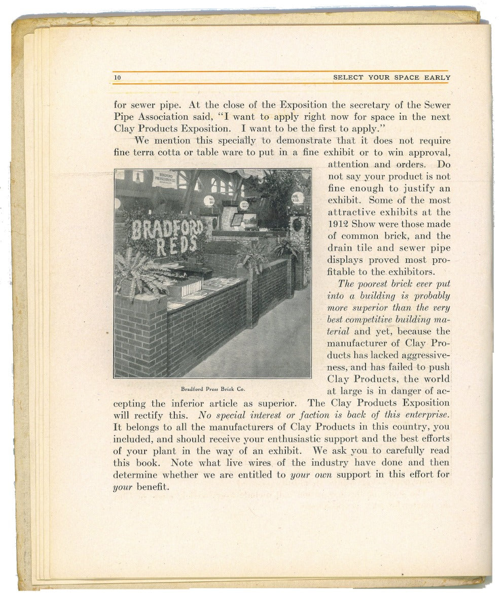 original illustrated product catalog for the clay products exposition, held at the chicago coliseum (1900-1982, frost and granger, architects) from february 26th to march 8, 1913