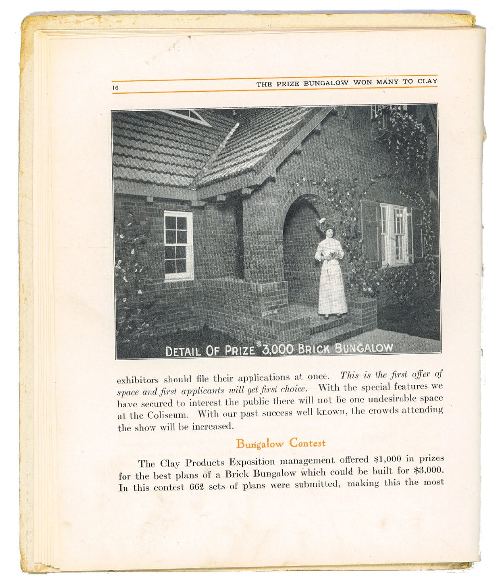 original illustrated product catalog for the clay products exposition, held at the chicago coliseum (1900-1982, frost and granger, architects) from february 26th to march 8, 1913