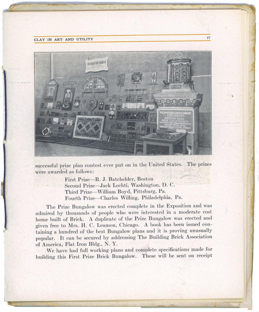 original illustrated product catalog for the clay products exposition, held at the chicago coliseum (1900-1982, frost and granger, architects) from february 26th to march 8, 1913